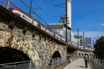 SBB commuter train passing over the "Letten viaduct"